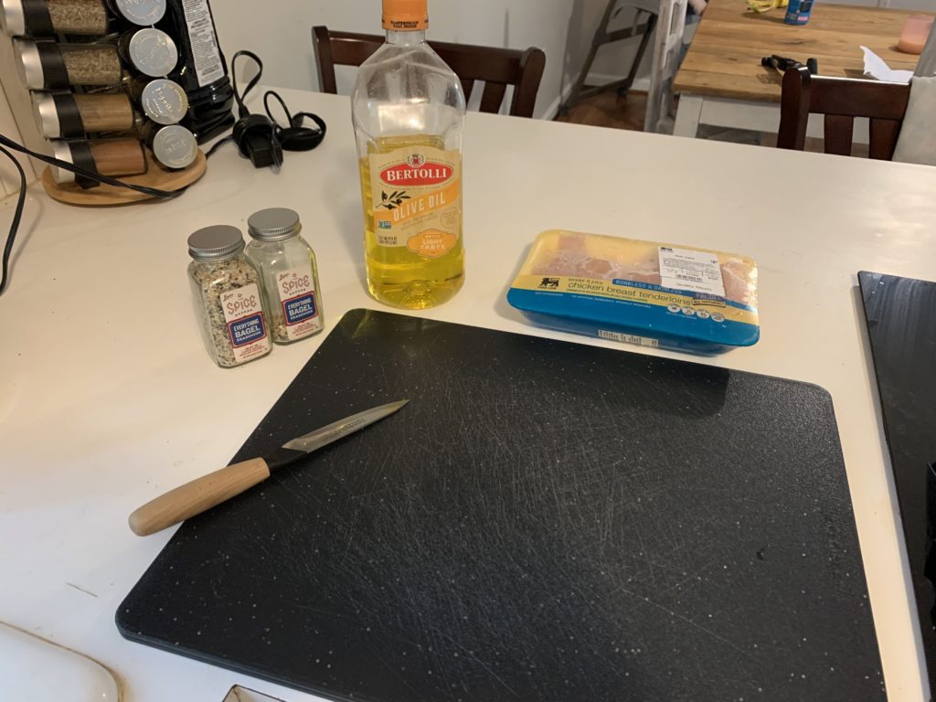 Knife and cutting board