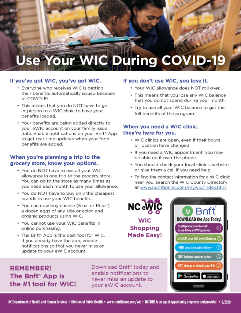 Using WIC during COVID-19