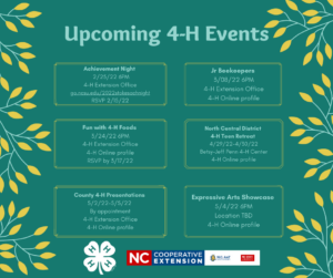 upcoming 4-H events poster