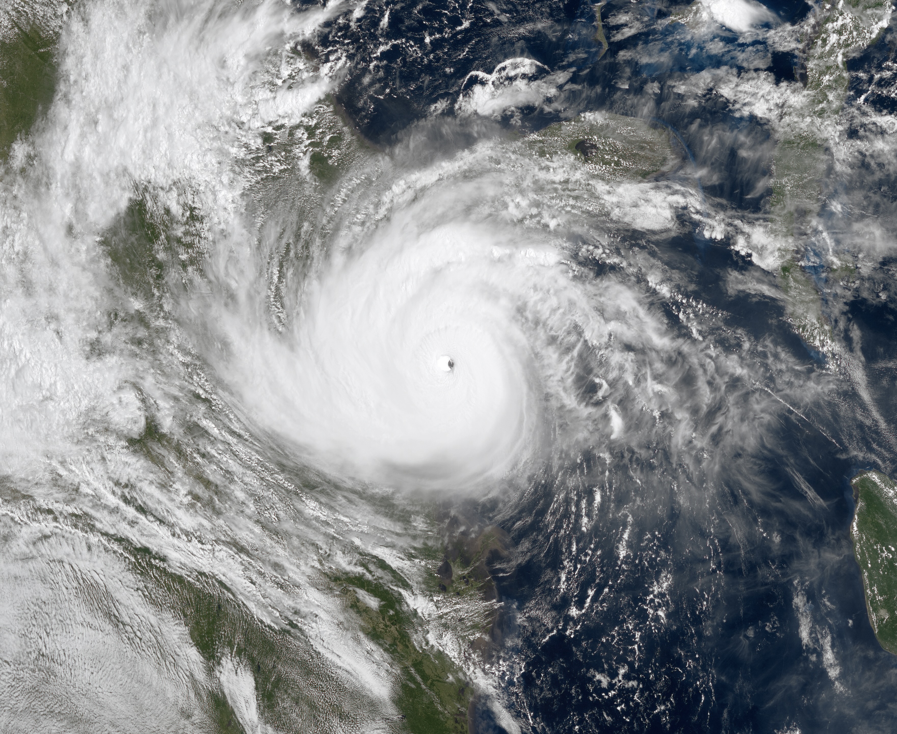 A top down image of hurricane Michael.